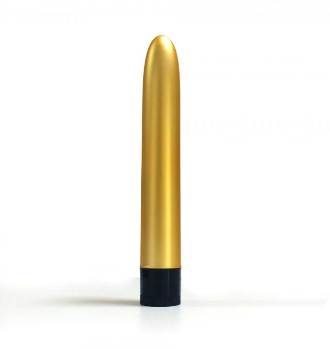 Vibratore d'argento dorato a velocità diverse a 7 pollici degli strumenti del sesso della pallottola per il sesso