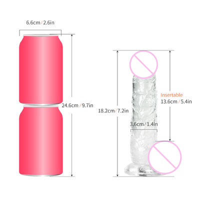 Feel Like Skin Clear Dildo Sex Toy Adult Sex Hands Free Play