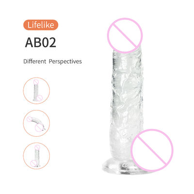 Feel Like Skin Clear Dildo Sex Toy Adult Sex Hands Free Play